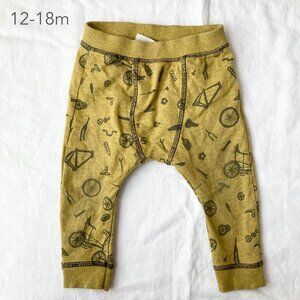🪴5/$30 Zara 12-18 Months Baby Toddler Mustard Yellow Bike Tools Pants